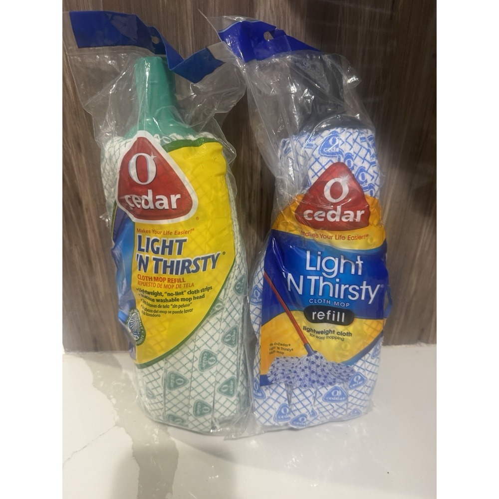 O-Cedar Light 'N Thirsty Cloth Mop Refill Pack of 2 Cotton Blend Washable
